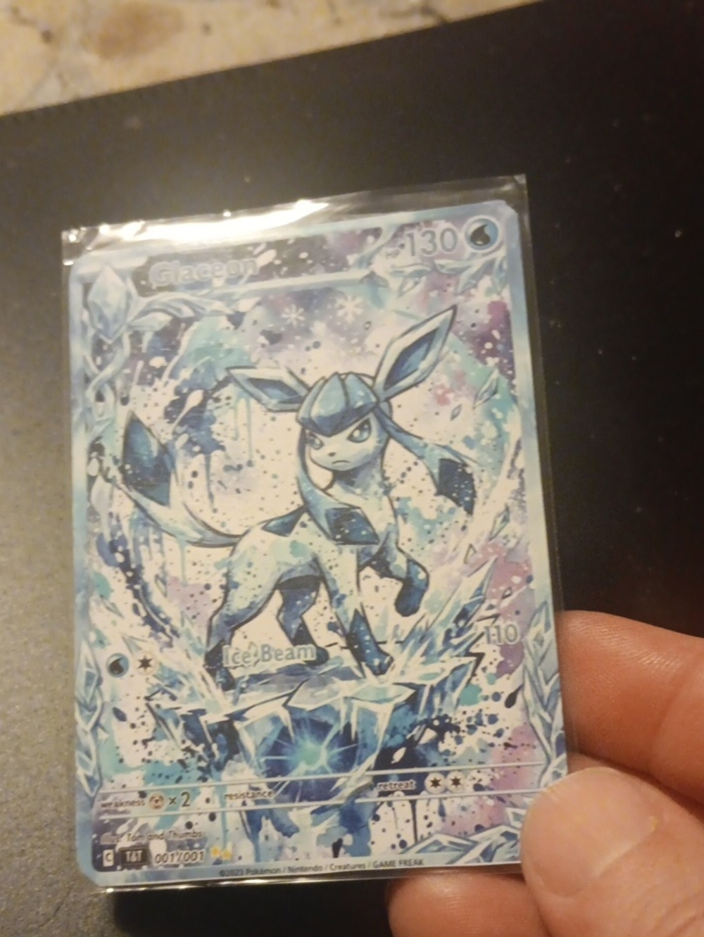 Glaceon Trading Card – Blue Ice Artwork